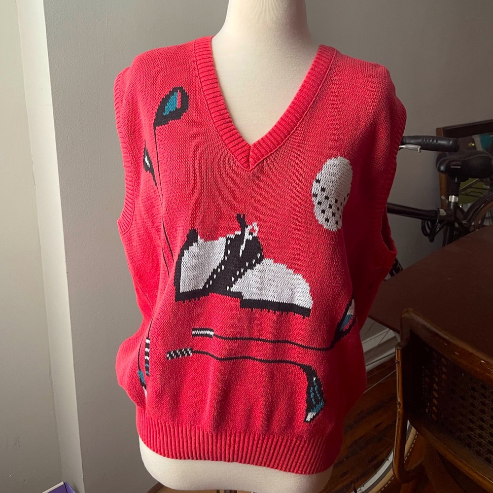 Vintage golf grandpa vest